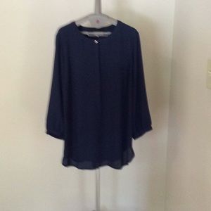 JM COLLECTION Dark Blue Blouse